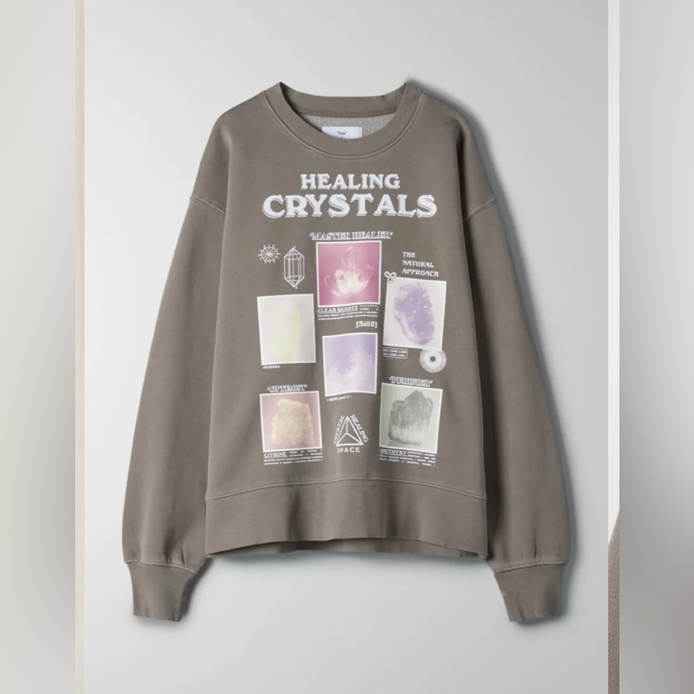 Tan Cozy Fleece Boyfriend Crew Sweatshirt